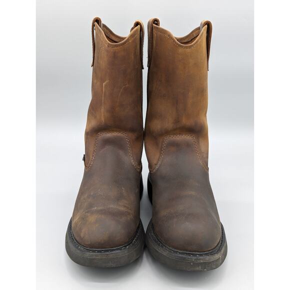 Wolverine Boots Brown Leather DuraShocks Ingham Wellington Slip Oil P90 Size 9.5 main image 9